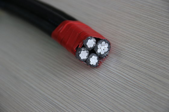 O cabo pendente Acsr do serviço Quadruplex de alumínio da isolação do Pvc dos condutores apoiou