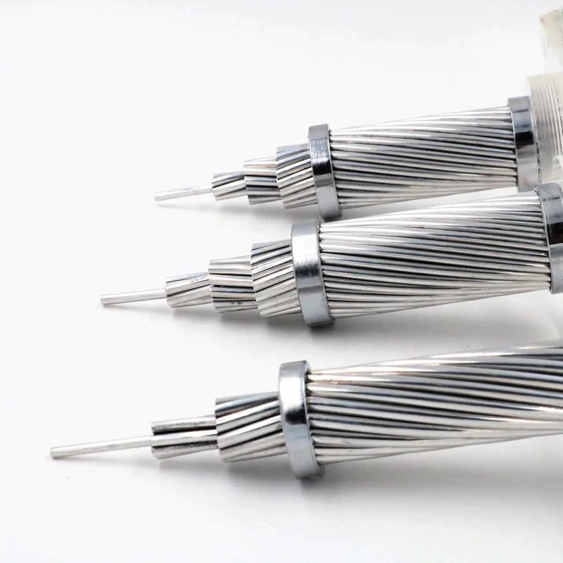 Fios ACSR resistentes à corrosão ASTM Alumínio Condutor Aço Cable Reforçado Alta resistência à tração Baixo Sag Para eletrificação rural