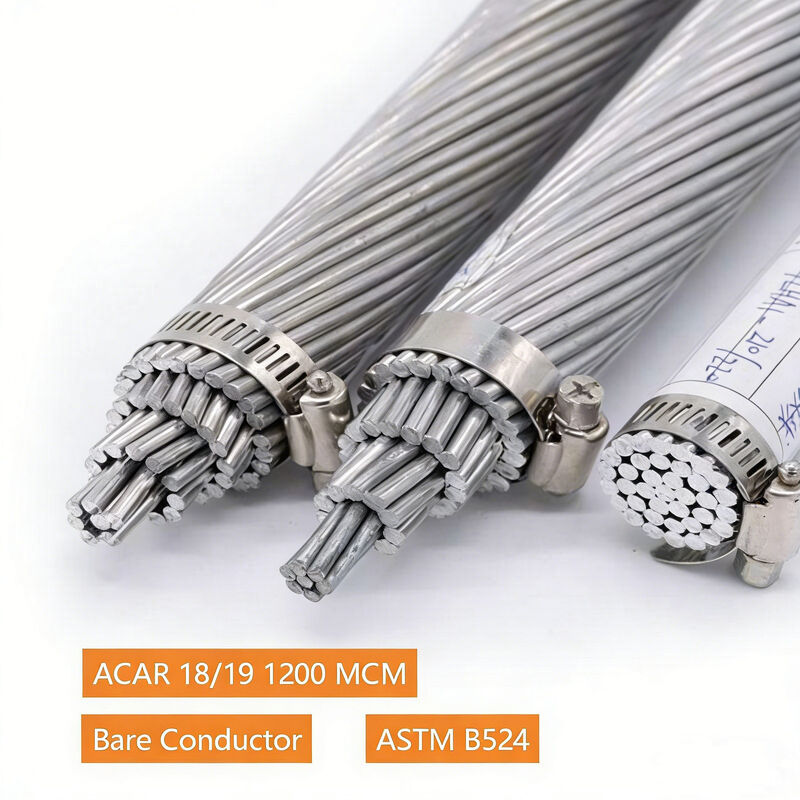 Preço da fábrica ACAR Condutor nu Liga de alumínio condutor reforçado para linha de transmissão aérea 18/19 1200 MCM 750MCM ASTM
